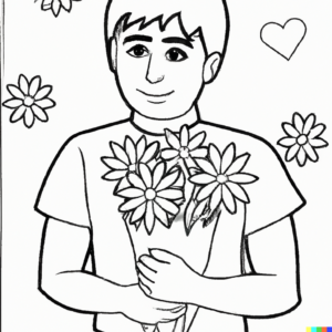 Chłopiec z kwiatami