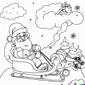 Święty Mikołaj jedzie saniami